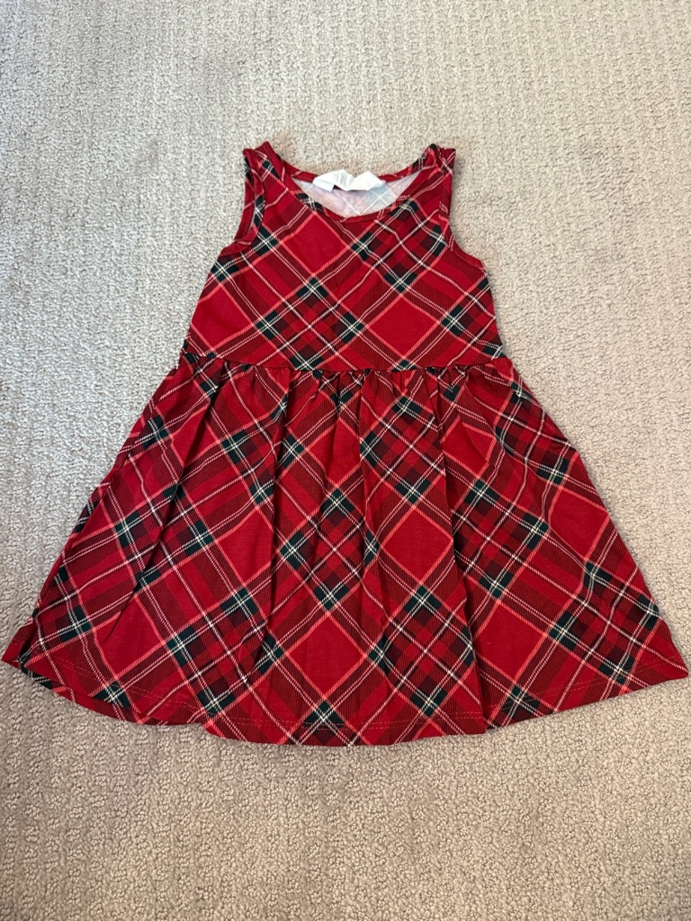 H&M Red Plaid Sleeveless Dress